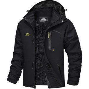 Men's Water Resistant Fleece Lined Winter Coats Windproof Warm Snow Ski Jacket